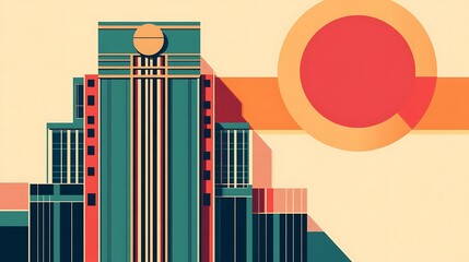 Art Deco Skyscraper Illustration