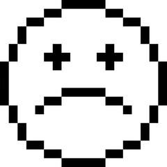 Smiley pixel art. 8 bit Smiley and bad face icon