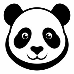 Panda Face Silhouette Vector Artwork