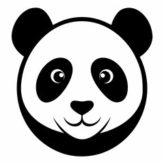 Panda Face Silhouette Vector Artwork
