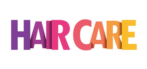 HAIR CARE colorful vector typography banner © Web Buttons Inc