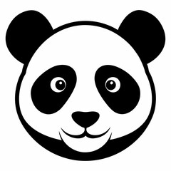 Panda Face Silhouette Vector Artwork