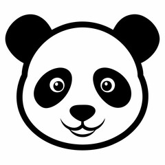 Panda Face Silhouette Vector Artwork