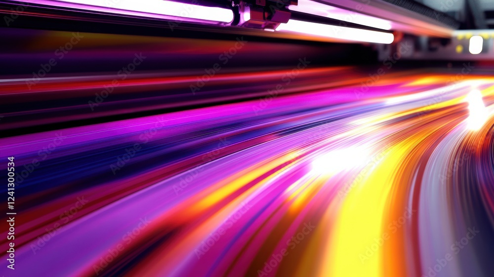 Wall mural vibrant colorful light trails in motion with abstract design elements