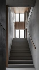 Fototapeta premium Interior perspective of an art deco staircase 