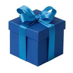 Obraz premium Beautiful blue gift box with a tied bow. 🎁 💙