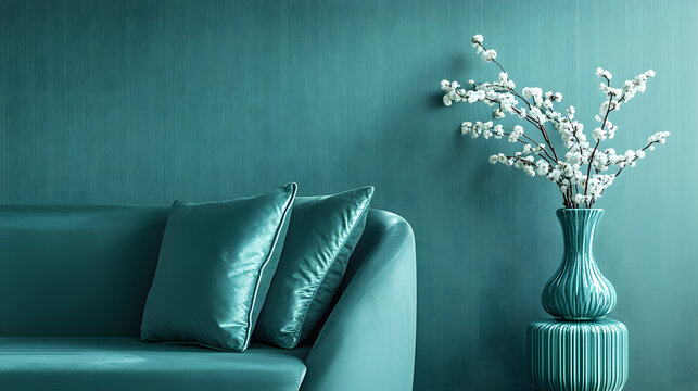 A teal color scheme with sophisticated patterns and smooth gradients, creating a sleek, elegant, and modern look.