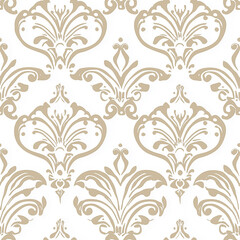 Elegant floral damask pattern design interior decor textile art minimalist style subtle earth tones
