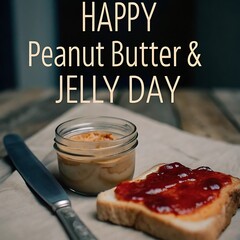 Peanut butter and jelly day poster, celebrated 2 april
