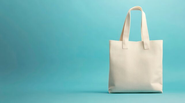 A fashion-forward eco-recycled cloth handbag mockup for grocery store shoppers, showcasing a contemporary cotton ecobag design for canvas totes.