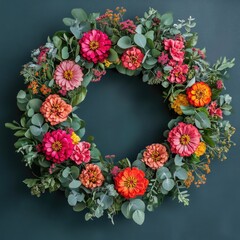 Colorful Flower Wreath