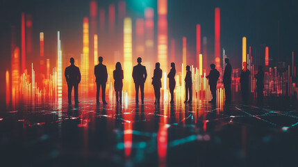 abstract professional business team people innovation connection of line from nail node to node on map background , networking concept