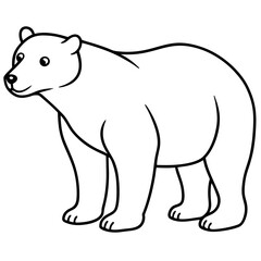 Polar Bear One-Line Vector Illustration