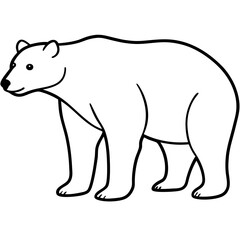 Polar Bear One-Line Vector Illustration