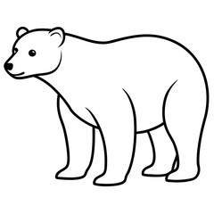Polar Bear One-Line Vector Illustration