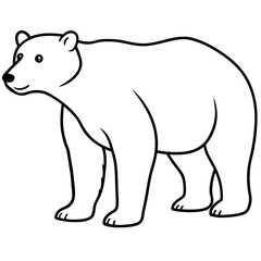 Polar Bear One-Line Vector Illustration