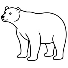 Polar Bear One-Line Vector Illustration