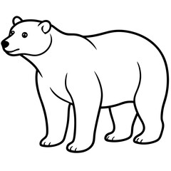 Polar Bear One-Line Vector Illustration