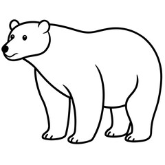Polar Bear One-Line Vector Illustration