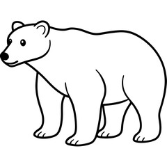 Polar Bear One-Line Vector Illustration