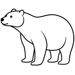 Polar Bear One-Line Vector Illustration
