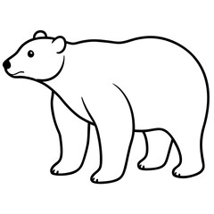 Polar Bear One-Line Vector Illustration