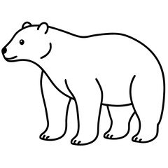 Polar Bear One-Line Vector Illustration