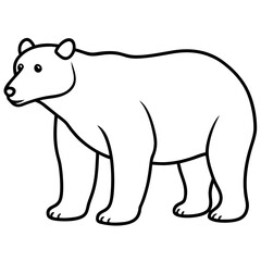 Polar Bear One-Line Vector Illustration