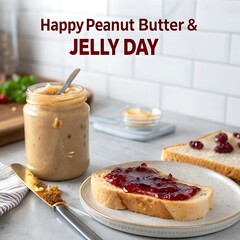 Peanut butter and jelly day poster, celebrated 2 april