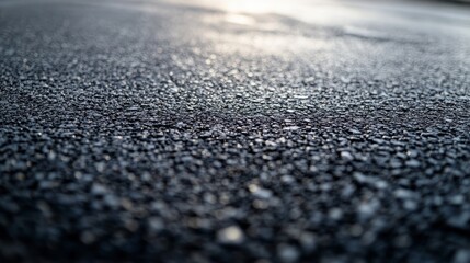 Close-up View of a Textured Asphalt Road Surface