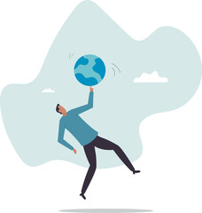 Global business or world economy, power to control the world, leadership to success in global network .business concept.flat character.