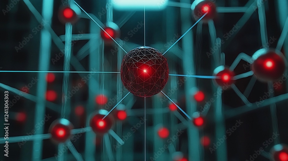 Poster Network Sphere Global Connection Abstract Data