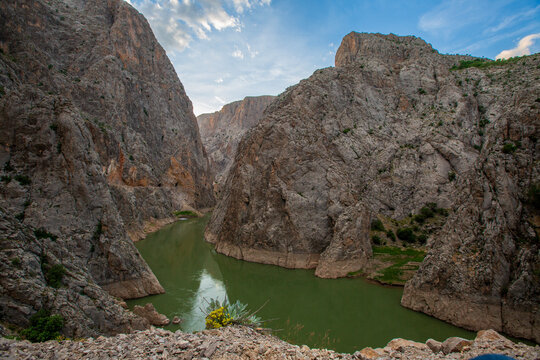 Erzincan Kemaliye region dark canyon general view