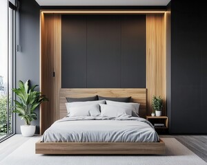 Retractable bed system for small apartments, seamlessly blending with the decor when not in use