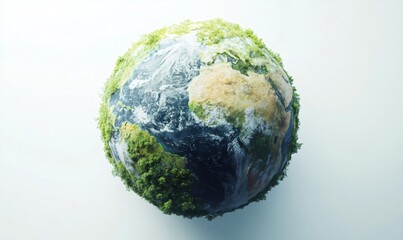 Fototapeta premium Planet earth covered in lush green vegetation symbolizing environmental conservation