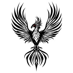 Obraz premium Phoenix, mythical bird, graphic design, symbol of rebirth, abstract art