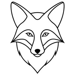 Simple Fox Head Art One Line Vector Style