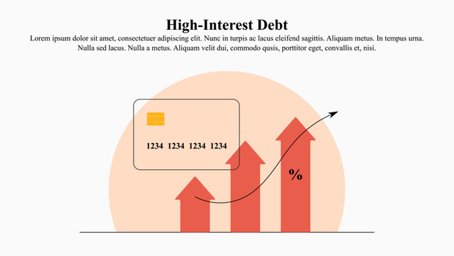 Illustration concept of high credit card interest rate.