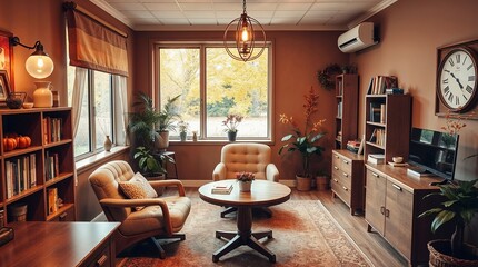 Modern psychologist's office design for mental health professionals, ideal for clinic websites and interior design inspiration