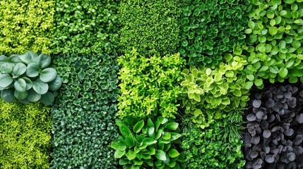 Vertical garden wall in a small urban apartment, bringing nature into limited space with a modern touch