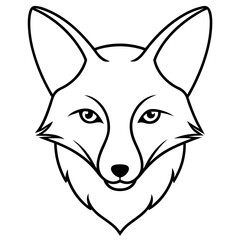 Simple Fox Head Art One Line Vector Style