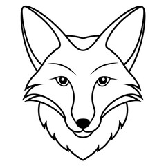 Simple Fox Head Art One Line Vector Style