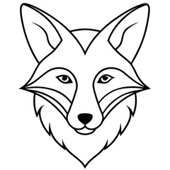 Simple Fox Head Art One Line Vector Style