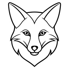 Simple Fox Head Art One Line Vector Style