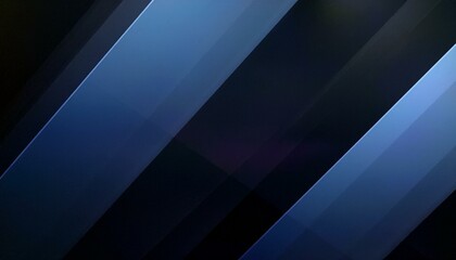 Obraz premium Black blue abstract modern background for design. Dark. Geometric shape. 3d effect. Diagonal lines, stripes. Triangles. Gradient. Light, glow. Metallic sheen. Minimal. Web banner. Wide. Panoramic.