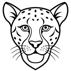 Single Line Cheetah Head Illustration in Vector