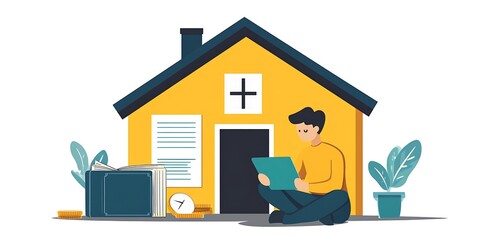 Fototapeta premium Person working from home