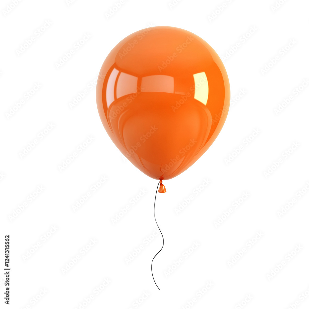 Aufkleber An orange balloon with a thin black string floats against a plain black background the image is simple and clean in design.
