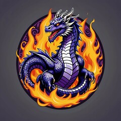 dragon on black background