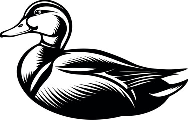 Duck silhoutte vector illustration